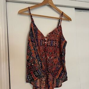 Xhilaration tie-front Multicolor Geometric Camisole